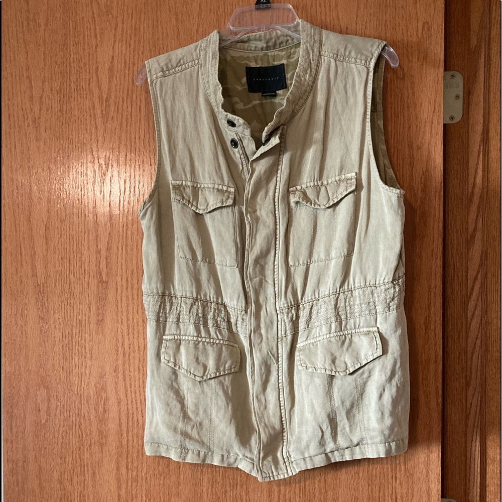 Anthropologie XL Tan Khaki Sanctuary Calloway Belted Vest